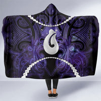 Maori Matariki Hei Matau Waiporoporo Hooded Blanket Maori Kowhaiwhai Pattern Galaxy