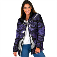 Personalised Maori Matariki Hei Matau Waiporoporo Padded Jacket Maori Kowhaiwhai Pattern Galaxy