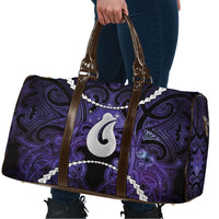 Maori Matariki Hei Matau Waiporoporo Travel Bag Maori Kowhaiwhai Pattern Galaxy