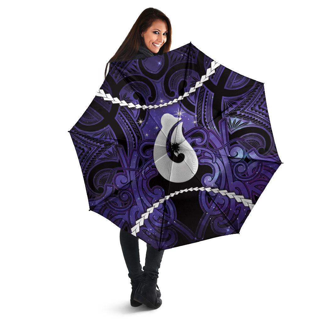 Maori Matariki Hei Matau Waiporoporo Umbrella Maori Kowhaiwhai Pattern Galaxy