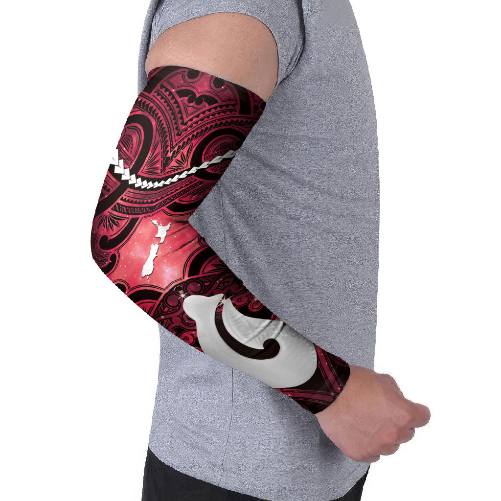Personalised Maori Matariki Hei Matau Whero Arm Sleeves Maori Kowhaiwhai Pattern Galaxy
