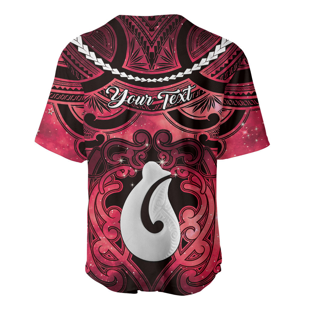 Personalised Maori Matariki Hei Matau Whero Baseball Jersey Maori Kowhaiwhai Pattern Galaxy