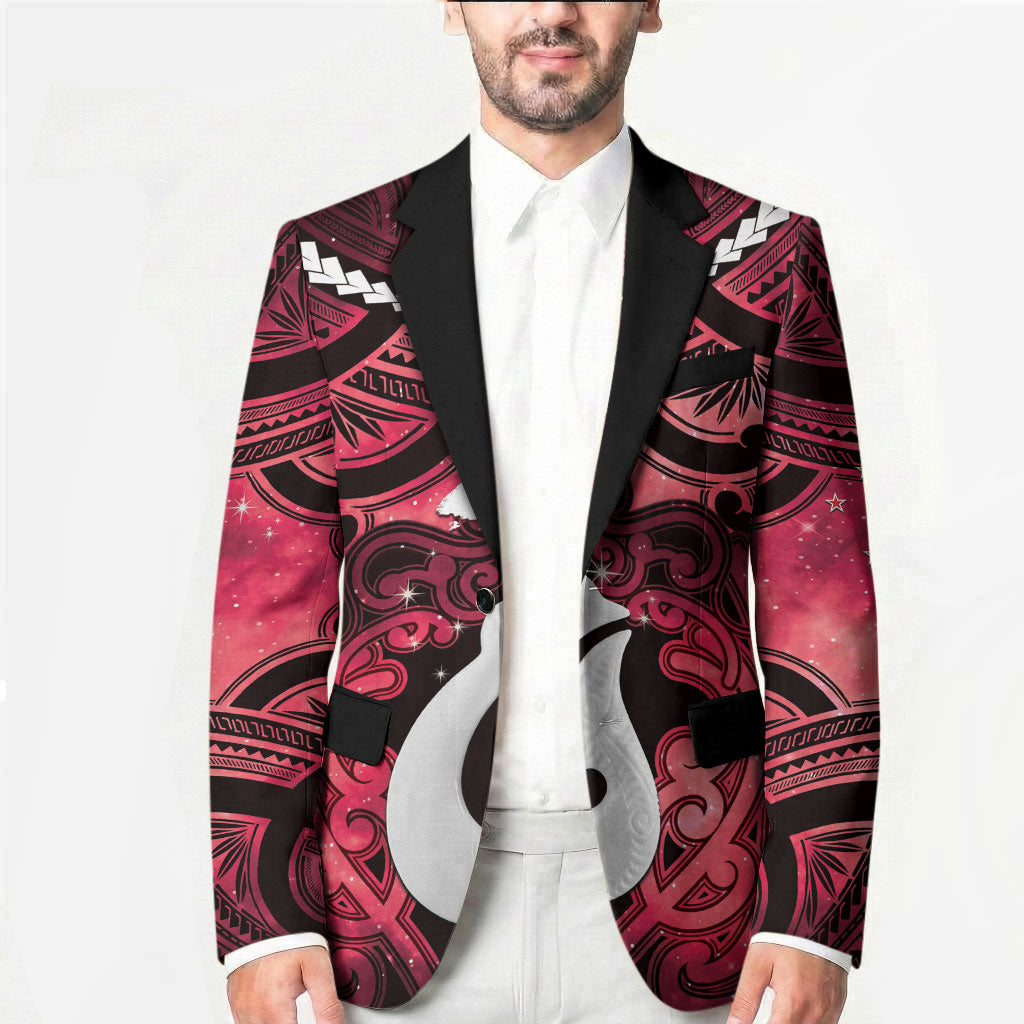 Personalised Maori Matariki Hei Matau Whero Blazer Maori Kowhaiwhai Pattern Galaxy