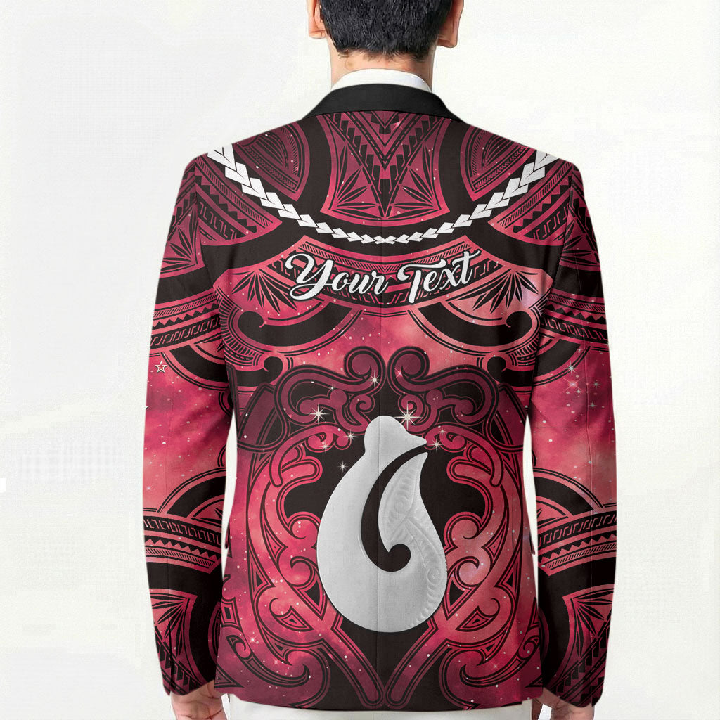 Personalised Maori Matariki Hei Matau Whero Blazer Maori Kowhaiwhai Pattern Galaxy