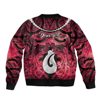 Personalised Maori Matariki Hei Matau Whero Bomber Jacket Maori Kowhaiwhai Pattern Galaxy