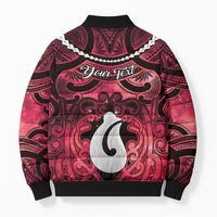 Personalised Maori Matariki Hei Matau Whero Bomber Puffer Jacket Maori Kowhaiwhai Pattern Galaxy