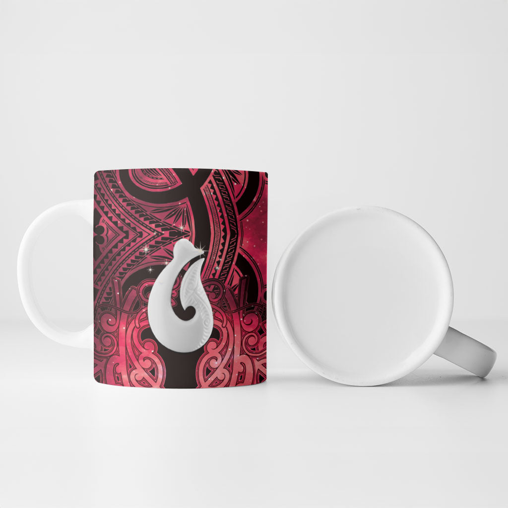 Personalised Maori Matariki Hei Matau Whero Ceramic Mug Maori Kowhaiwhai Pattern Galaxy