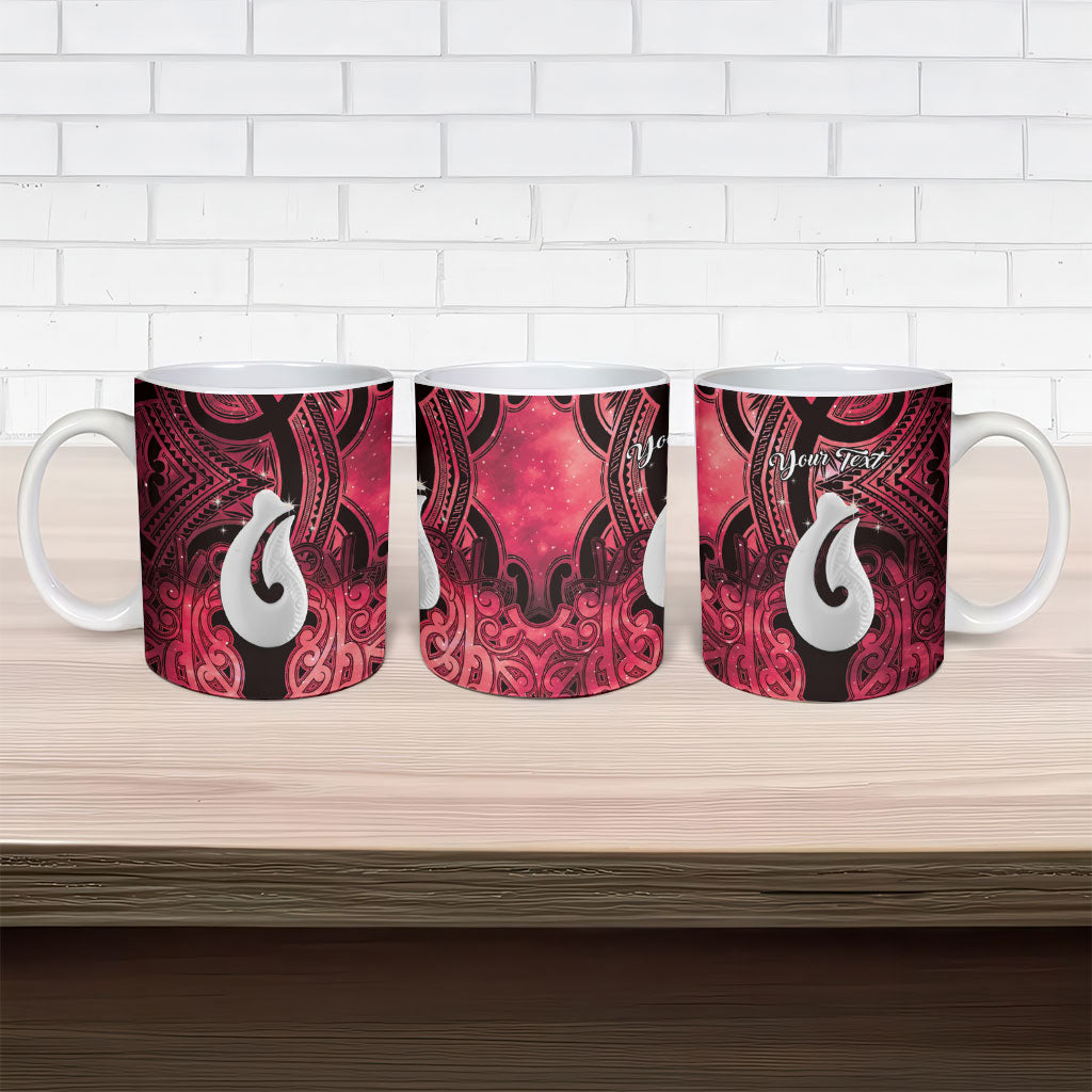 Personalised Maori Matariki Hei Matau Whero Ceramic Mug Maori Kowhaiwhai Pattern Galaxy