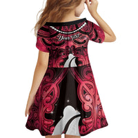 Personalised Maori Matariki Hei Matau Whero Family Matching Short Sleeve Bodycon Dress and Hawaiian Shirt Maori Kowhaiwhai Pattern Galaxy LT01 - Polynesian Pride