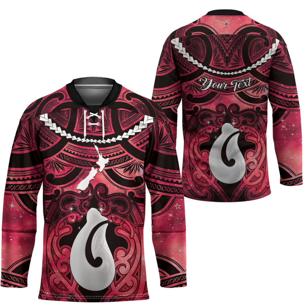 Personalised Maori Matariki Hei Matau Whero Hockey Jersey Maori Kowhaiwhai Pattern Galaxy