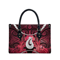Maori Matariki Hei Matau Whero Leather Bag Maori Kowhaiwhai Pattern Galaxy
