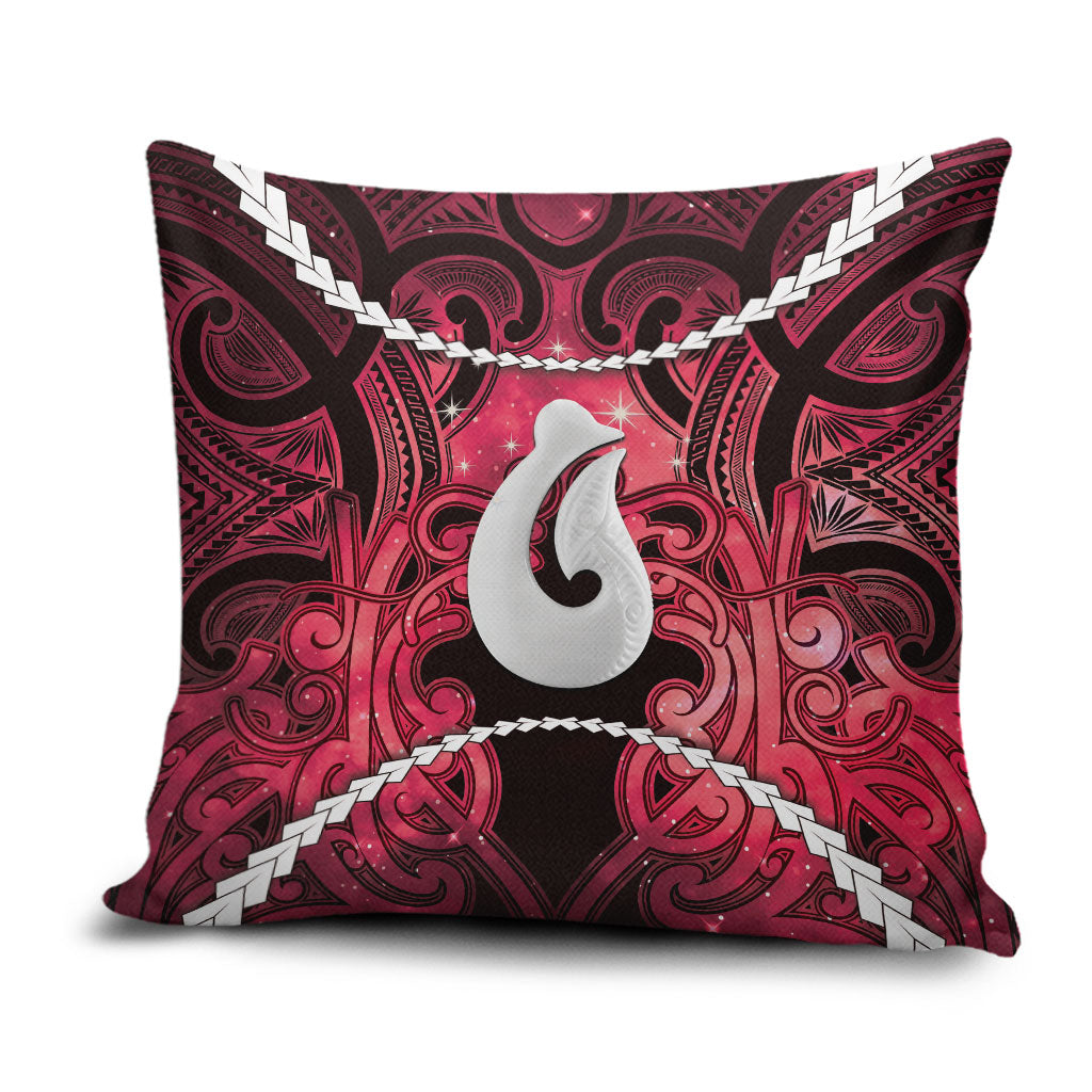 Maori Matariki Hei Matau Whero Pillow Cover Maori Kowhaiwhai Pattern Galaxy