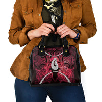 Maori Matariki Hei Matau Whero Shoulder Handbag Maori Kowhaiwhai Pattern Galaxy