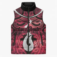 Personalised Maori Matariki Hei Matau Whero Sleeveless Puffer Jacket Maori Kowhaiwhai Pattern Galaxy