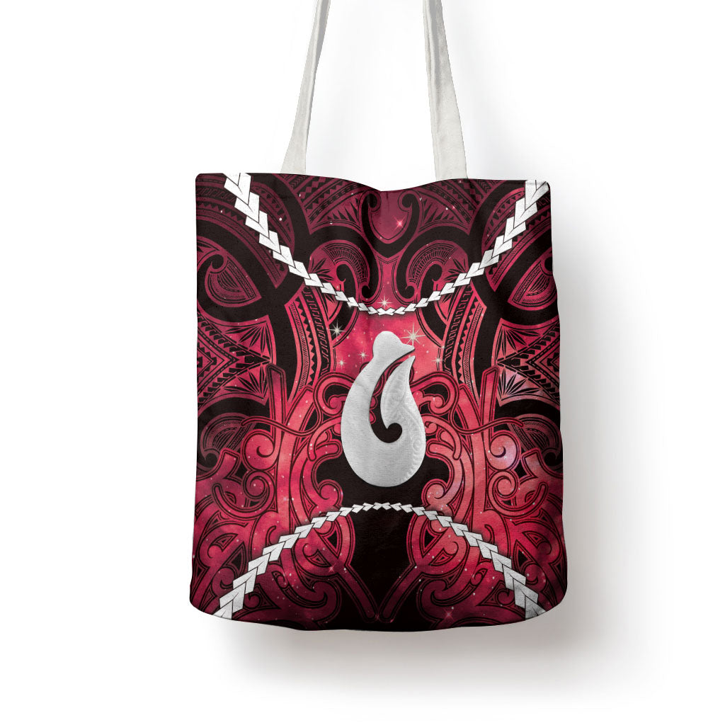 Maori Matariki Hei Matau Whero Tote Bag Maori Kowhaiwhai Pattern Galaxy