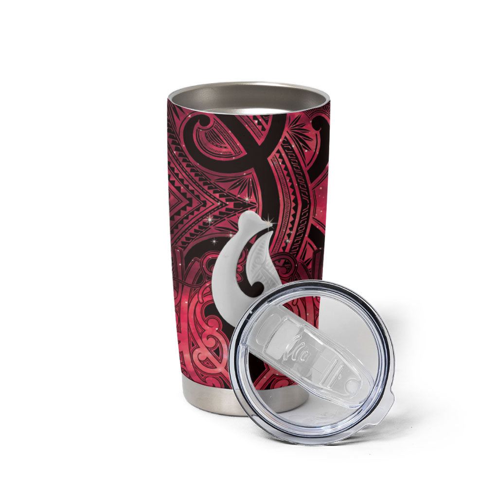 Personalised Maori Matariki Hei Matau Whero Tumbler Cup Maori Kowhaiwhai Pattern Galaxy LT01 - Polynesian Pride