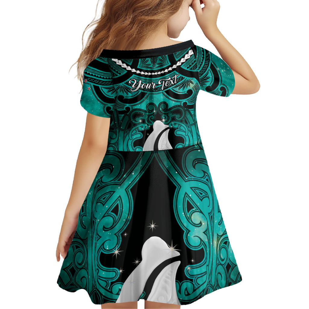 Personalised Maori Matariki Hei Matau Turquoise Family Matching Summer Maxi Dress and Hawaiian Shirt Maori Kowhaiwhai Pattern Galaxy LT01 - Polynesian Pride