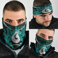 Maori Matariki Hei Matau Turquoise Neck Gaiter Maori Kowhaiwhai Pattern Galaxy