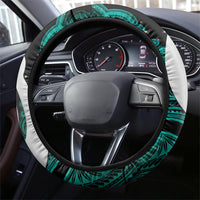 Maori Matariki Hei Matau Turquoise Steering Wheel Cover Maori Kowhaiwhai Pattern Galaxy