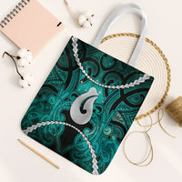 Maori Matariki Hei Matau Turquoise Tote Bag Maori Kowhaiwhai Pattern Galaxy