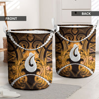 Maori Matariki Hei Matau Kowhai Laundry Basket Maori Kowhaiwhai Pattern Galaxy