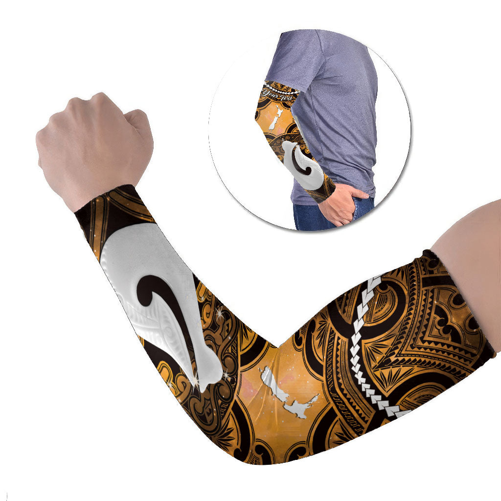 Personalised Maori Matariki Hei Matau Kowhai Arm Sleeves Maori Kowhaiwhai Pattern Galaxy