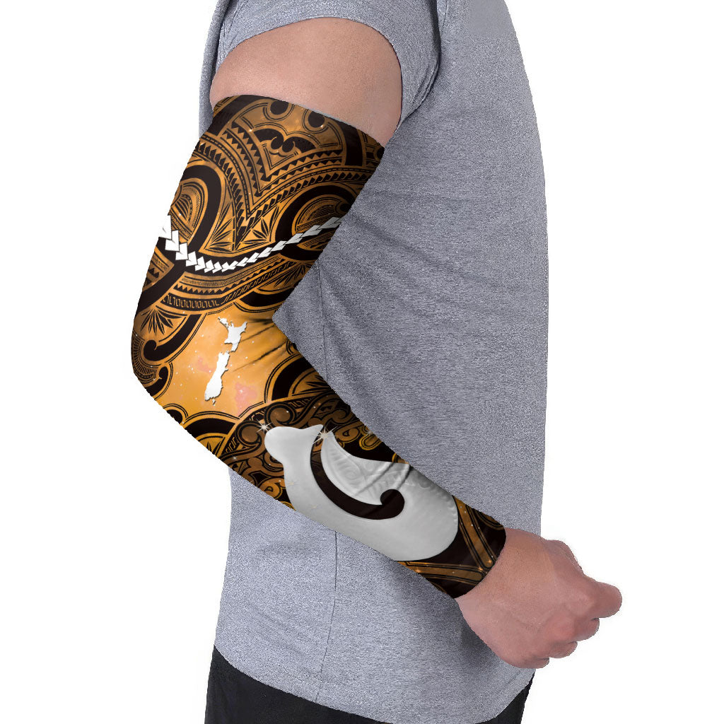 Personalised Maori Matariki Hei Matau Kowhai Arm Sleeves Maori Kowhaiwhai Pattern Galaxy