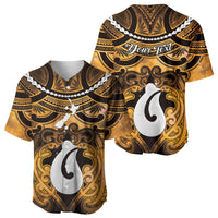 Personalised Maori Matariki Hei Matau Kowhai Baseball Jersey Maori Kowhaiwhai Pattern Galaxy