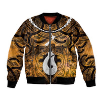 Personalised Maori Matariki Hei Matau Kowhai Bomber Jacket Maori Kowhaiwhai Pattern Galaxy