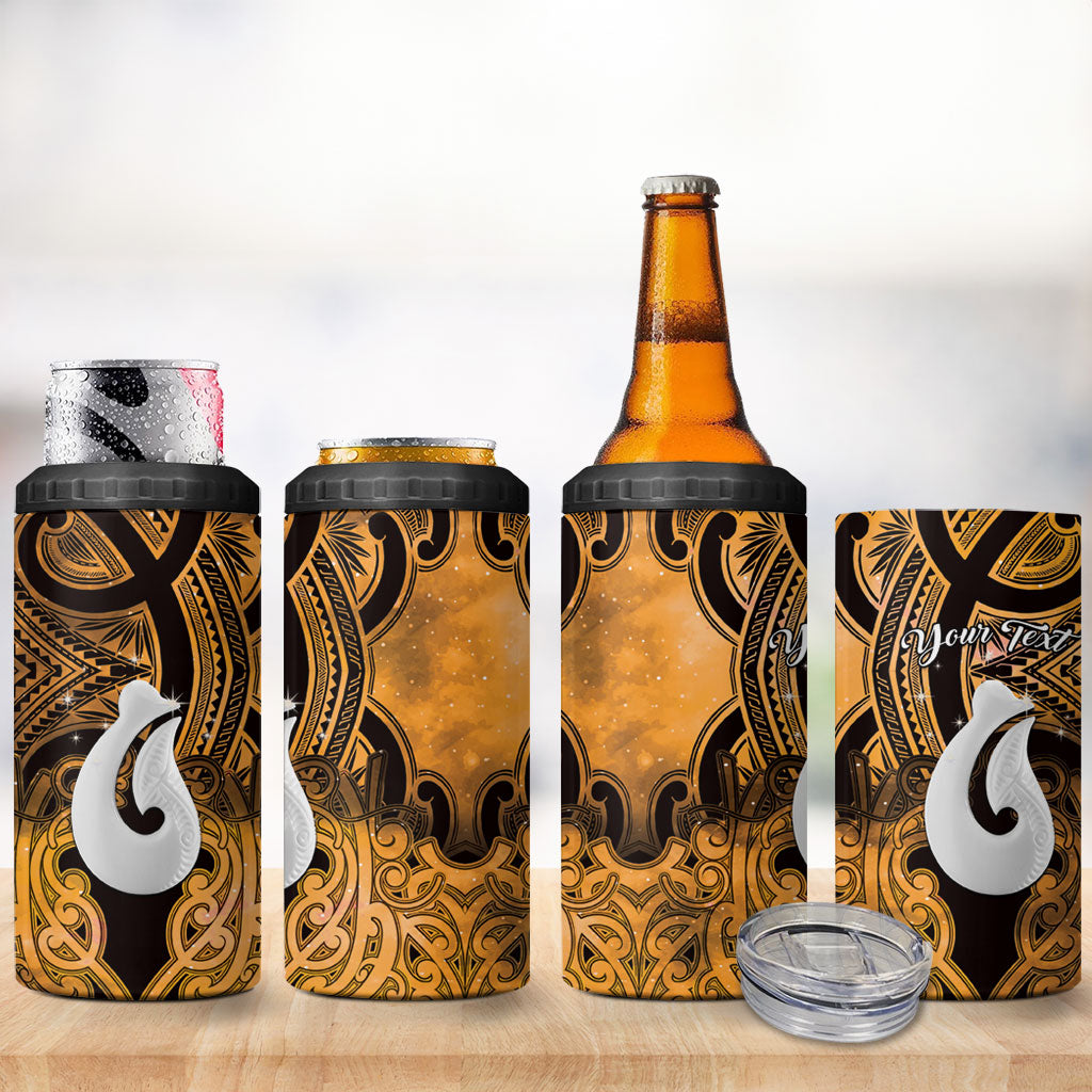 Personalised Maori Matariki Hei Matau Kowhai 4 in 1 Can Cooler Tumbler Maori Kowhaiwhai Pattern Galaxy