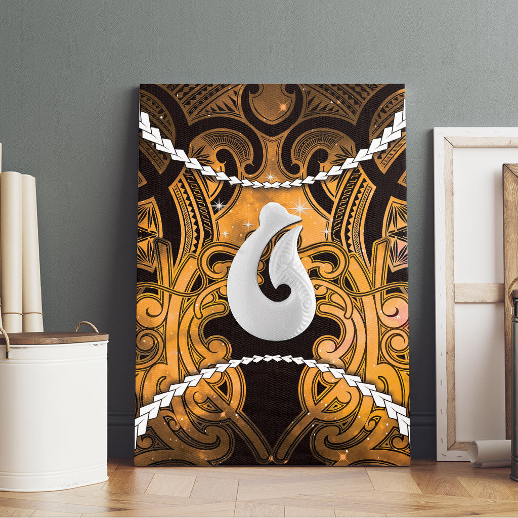 Maori Matariki Hei Matau Kowhai Canvas Wall Art Maori Kowhaiwhai Pattern Galaxy