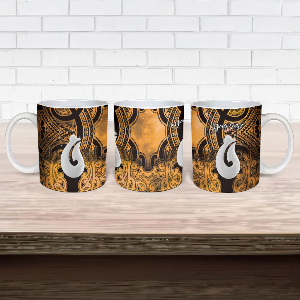 Personalised Maori Matariki Hei Matau Kowhai Ceramic Mug Maori Kowhaiwhai Pattern Galaxy
