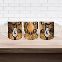 Personalised Maori Matariki Hei Matau Kowhai Ceramic Mug Maori Kowhaiwhai Pattern Galaxy