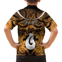 Personalised Maori Matariki Hei Matau Kowhai Family Matching Tank Maxi Dress and Hawaiian Shirt Maori Kowhaiwhai Pattern Galaxy LT01 - Polynesian Pride
