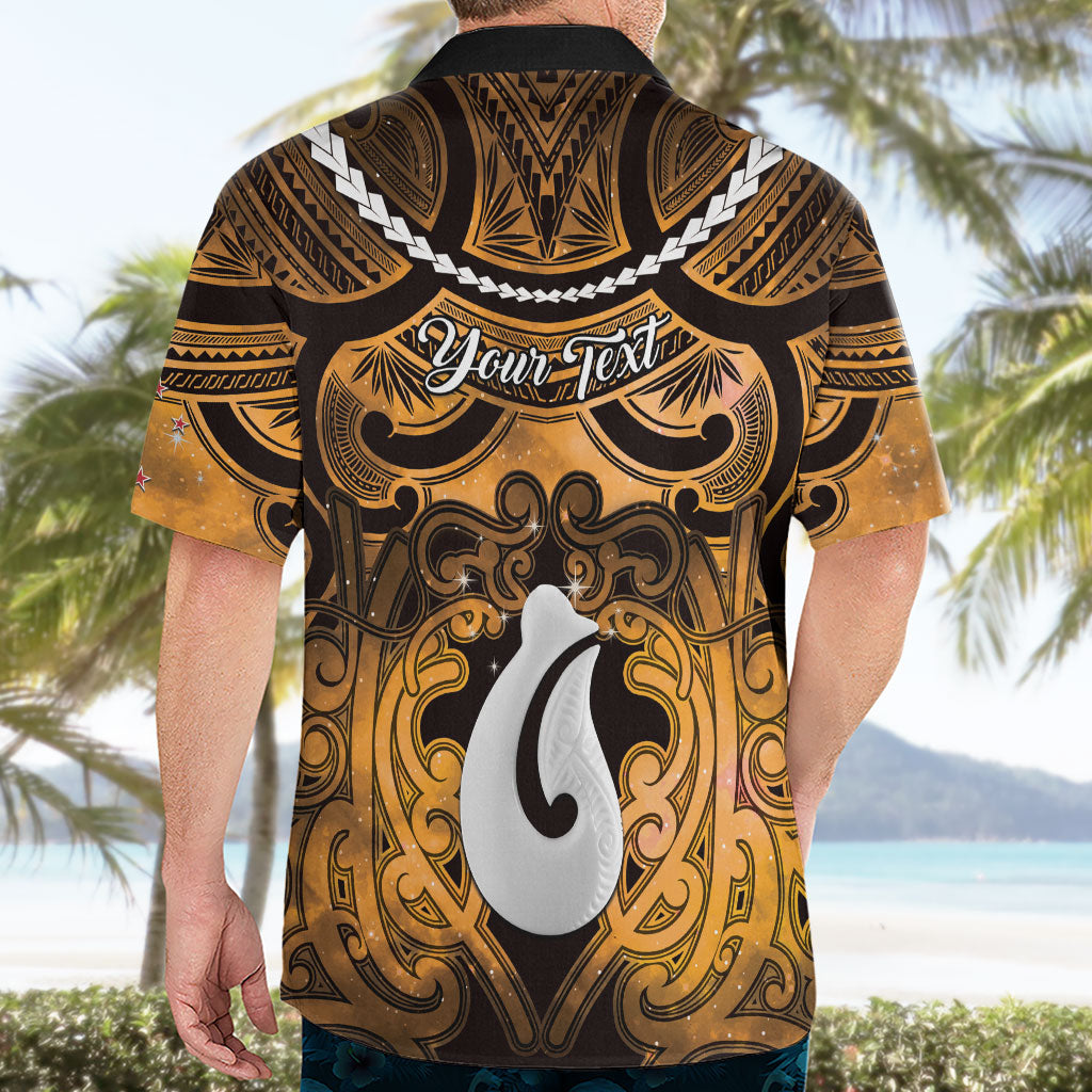 Personalised Maori Matariki Hei Matau Kowhai Hawaiian Shirt Maori Kowhaiwhai Pattern Galaxy