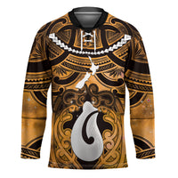 Personalised Maori Matariki Hei Matau Kowhai Hockey Jersey Maori Kowhaiwhai Pattern Galaxy
