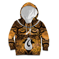 Personalised Maori Matariki Hei Matau Kowhai Kid Hoodie Maori Kowhaiwhai Pattern Galaxy