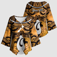 Personalised Maori Matariki Hei Matau Kowhai Kimono Sleeve Blouse Maori Kowhaiwhai Pattern Galaxy