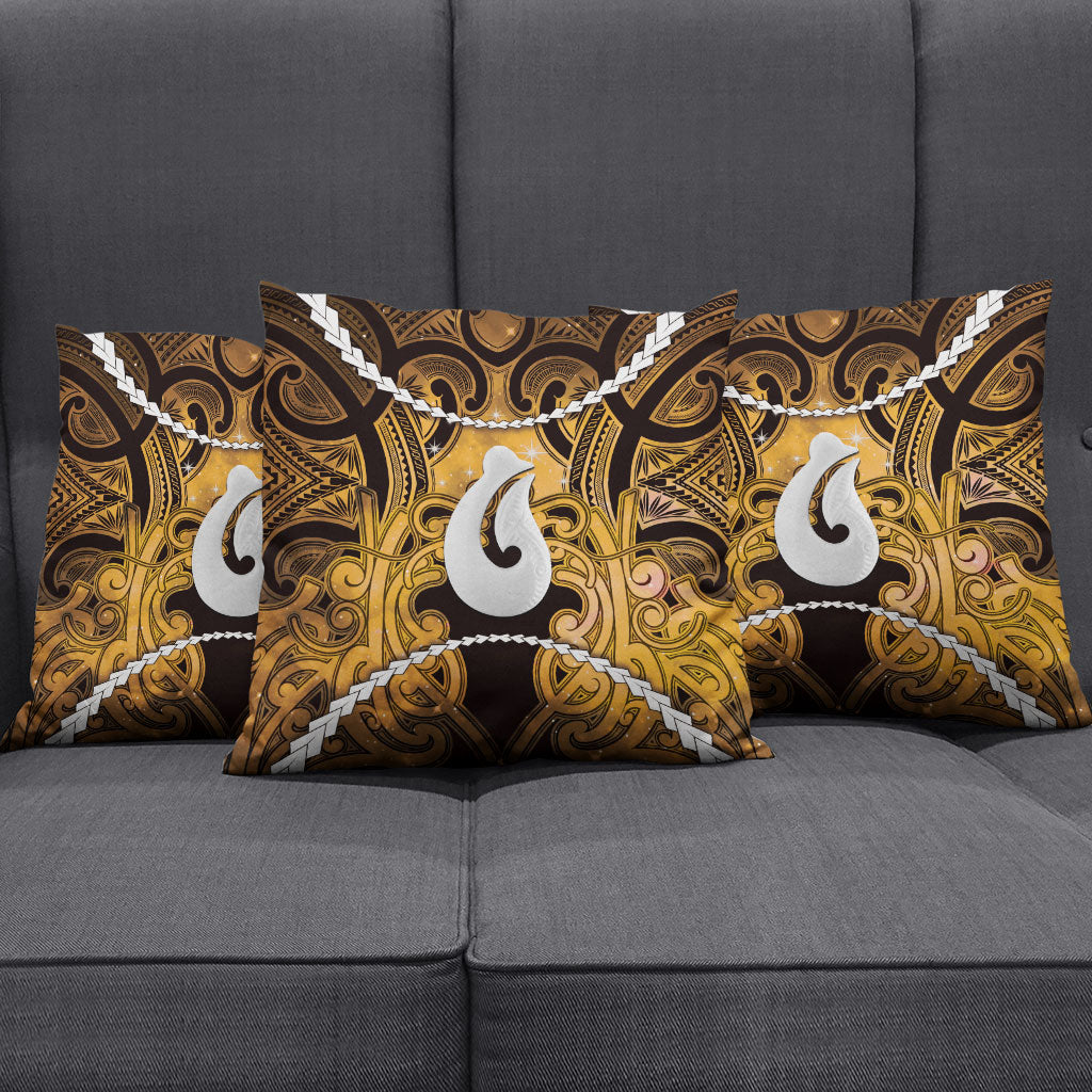 Maori Matariki Hei Matau Kowhai Pillow Cover Maori Kowhaiwhai Pattern Galaxy