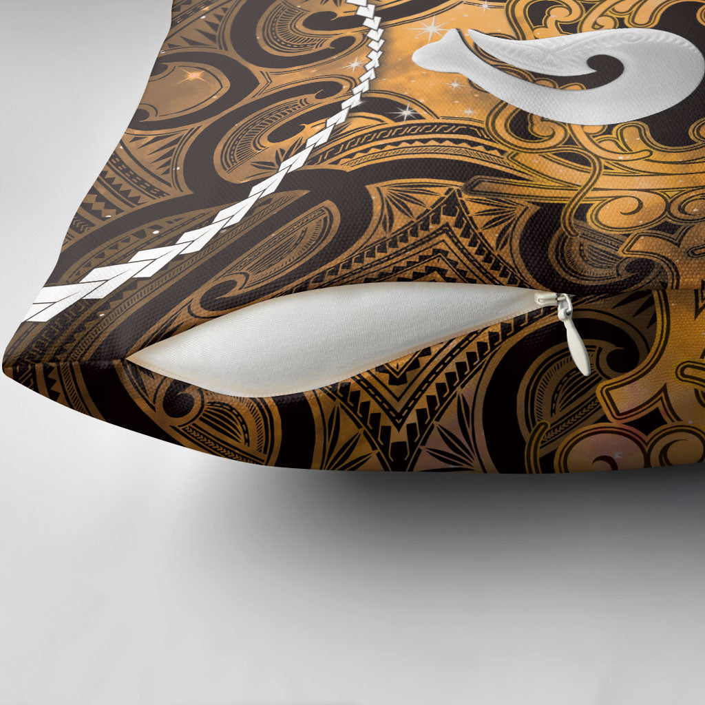 Maori Matariki Hei Matau Kowhai Pillow Cover Maori Kowhaiwhai Pattern Galaxy