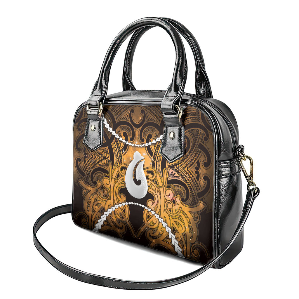 Maori Matariki Hei Matau Kowhai Shoulder Handbag Maori Kowhaiwhai Pattern Galaxy