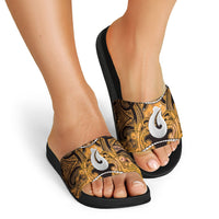 Maori Matariki Hei Matau Kowhai Slide Sandals Maori Kowhaiwhai Pattern Galaxy