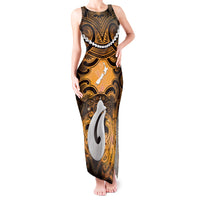 Personalised Maori Matariki Hei Matau Kowhai Tank Maxi Dress Maori Kowhaiwhai Pattern Galaxy