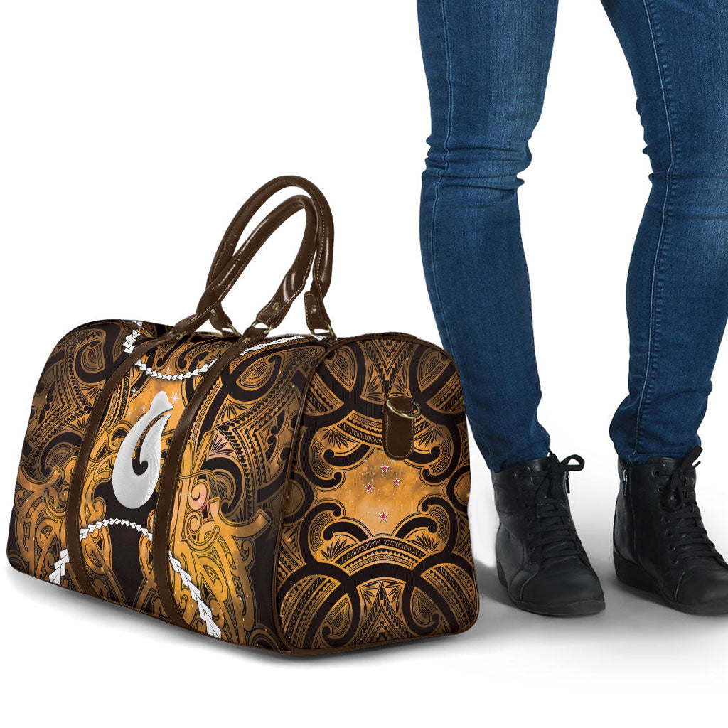 Maori Matariki Hei Matau Kowhai Travel Bag Maori Kowhaiwhai Pattern Galaxy