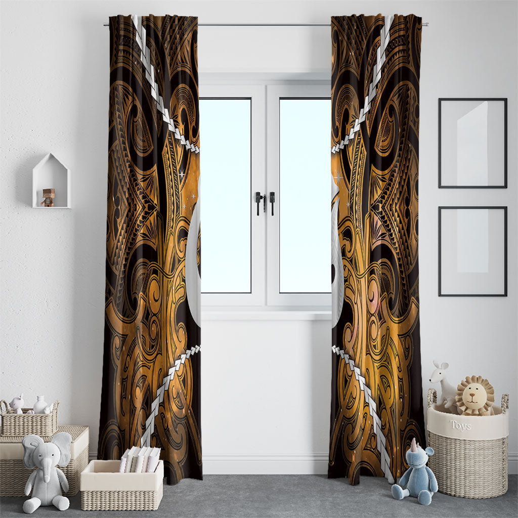 Maori Matariki Hei Matau Kowhai Window Curtain Maori Kowhaiwhai Pattern Galaxy