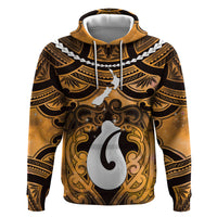 Personalised Maori Matariki Hei Matau Kowhai Zip Hoodie Maori Kowhaiwhai Pattern Galaxy