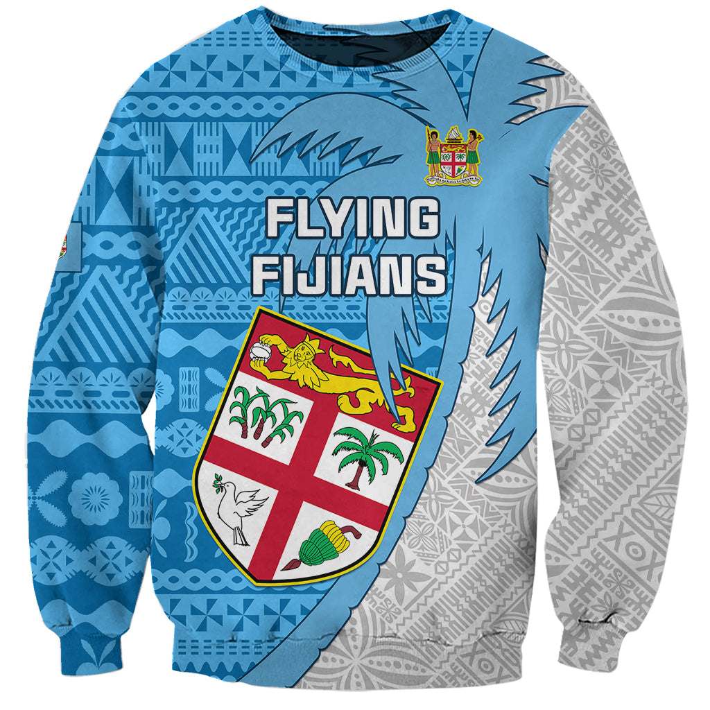 Custom Fiji Rugby Sweatshirt Come On Fijian Tapa Pattern LT01 Unisex Blue - Polynesian Pride
