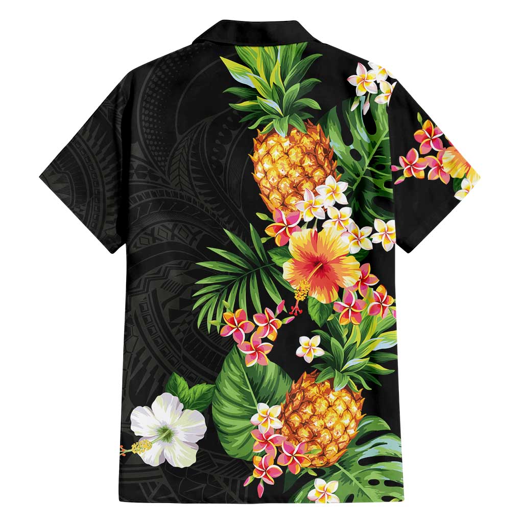 Hawaii Pineapple Tropical Family Matching Long Sleeve Bodycon Dress and Hawaiian Shirt Colorful Hibiscus Plumeria LT01 - Polynesian Pride