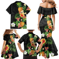 Hawaii Pineapple Tropical Family Matching Mermaid Dress and Hawaiian Shirt Colorful Hibiscus Plumeria LT01 - Polynesian Pride