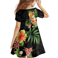 Hawaii Pineapple Tropical Family Matching Off Shoulder Maxi Dress and Hawaiian Shirt Colorful Hibiscus Plumeria LT01 - Polynesian Pride